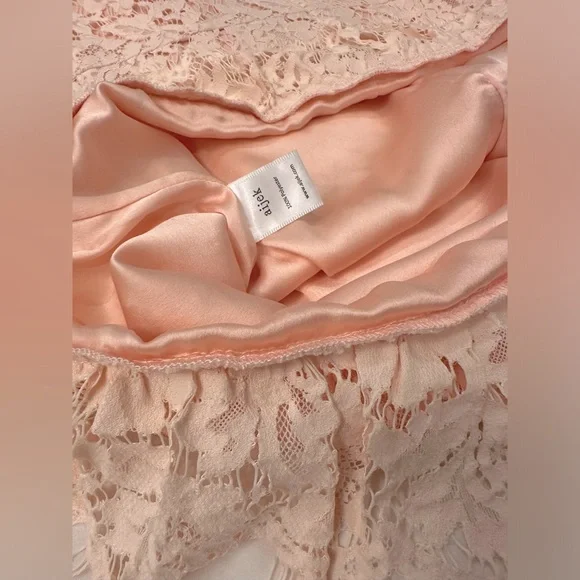 Revolve Aijek eyelash pink lace mini dress keyhole back - Picture 11 of 16